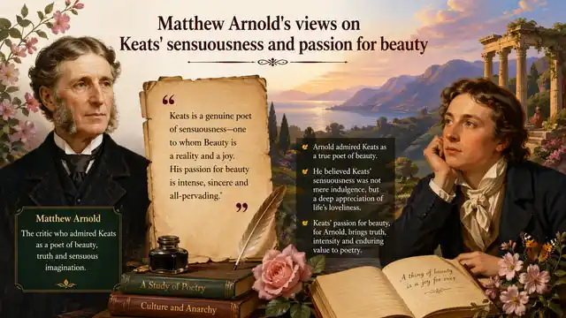 Matthew Arnold's views on Keats' sensuousness and passion for beauty